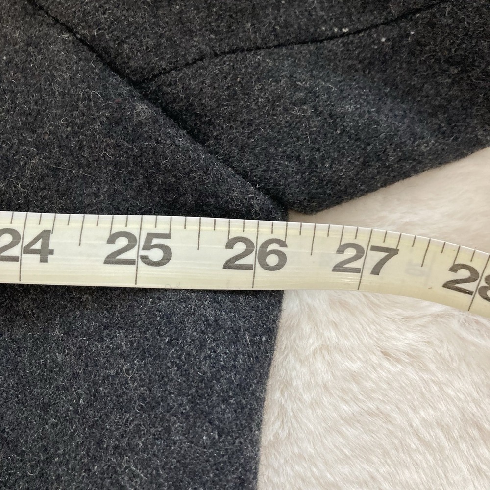 Donnybrook Long Wool Hooded Duster Trench Coat Maxi Gray Faux Fur Trim - Picture 8 of 9